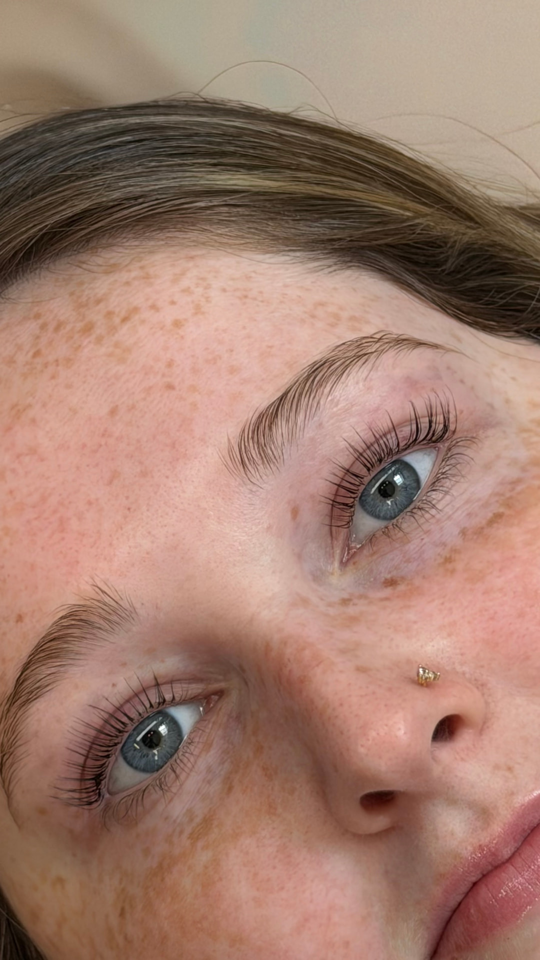 Korean lash lift close-up
